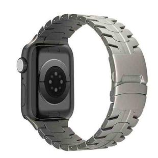 For Apple Watch Series 7 45mm Double Lock Buckle Turtle Titanium Steel Watch Band(Titanium)