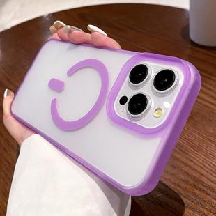 For iPhone 16 Pro Dual-Side Frosted MagSafe Clear Phone Case(Purple)