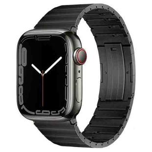 For Apple Watch Series 9 45mm PG65 Single Bead Bamboo Joint Spring Bars Titanium Metal Watch Band(Graphite Black)