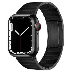 For Apple Watch Series 7 45mm PG65 Single Bead Bamboo Joint Spring Bars Titanium Metal Watch Band(Black)