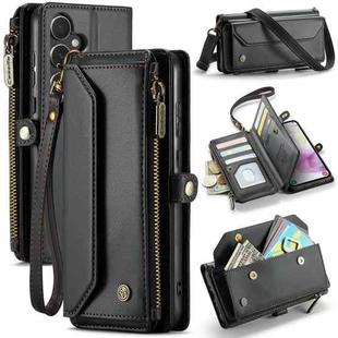 For Samsung Galaxy A35 5G CaseMe C36 Card Slots Zipper Wallet RFID Anti-theft Leather Phone Case(Black)