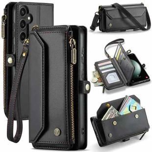 For Samsung Galaxy S23 FE 5G CaseMe C36 Card Slots Zipper Wallet RFID Anti-theft Leather Phone Case(Black)