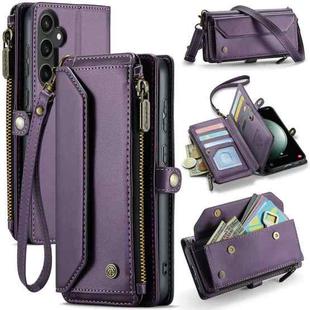 For Samsung Galaxy S23 FE 5G CaseMe C36 Card Slots Zipper Wallet RFID Anti-theft Leather Phone Case(Purple)