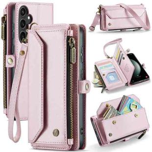 For Samsung Galaxy S23 FE 5G CaseMe C36 Card Slots Zipper Wallet RFID Anti-theft Leather Phone Case(Pink)