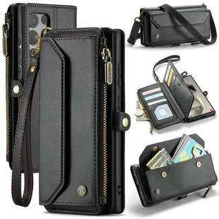 For Samsung Galaxy S24 Ultra 5G CaseMe C36 Card Slots Zipper Wallet RFID Anti-theft Leather Phone Case(Black)