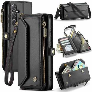For Samsung Galaxy S24 5G CaseMe C36 Card Slots Zipper Wallet RFID Anti-theft Leather Phone Case(Black)