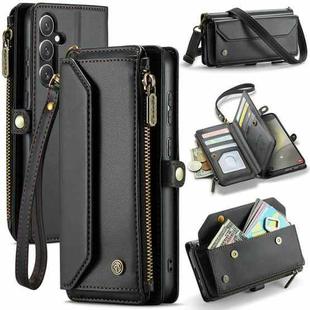 For Samsung Galaxy S24+ 5G CaseMe C36 Card Slots Zipper Wallet RFID Anti-theft Leather Phone Case(Black)