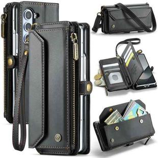 For Samsung Galaxy Z Fold6 5G CaseMe C36 Card Slots Zipper Wallet RFID Anti-theft Leather Phone Case(Black)