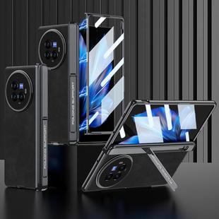 For vivo X Fold3 Pro GKK Integrated Magnetic Fold Hinge Leather Shockproof Phone Case(Matte Black)