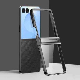 For Samsung Galaxy Z Flip7 5G Three Parts 6D Electroplating PC Shockproof Phone Case(Black)