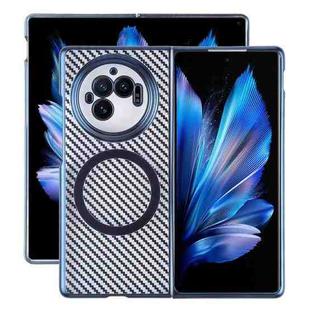 For vivo X Fold3 6D Plated Carbon Fiber Clear Magsafe PC Phone Case(Dream Blue)