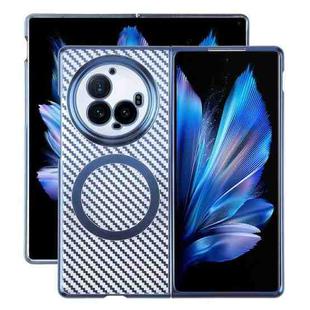 For vivo X Fold3 Pro 6D Plated Carbon Fiber Clear Magsafe PC Phone Case(Dream Blue)