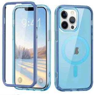 For iPhone 13 Pro Max Colorful MagSafe Magnetic PC Hybrid TPU Phone Case(Blue)