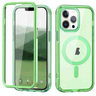 For iPhone 13 Pro Colorful MagSafe Magnetic PC Hybrid TPU Phone Case(Green)