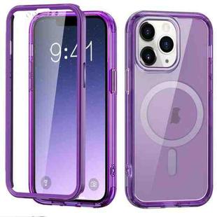 For iPhone 11 Pro Max Colorful MagSafe Magnetic PC + TPU Phone Case(Dark Purple)