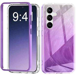 For Samsung Galaxy S24 5G IMD Gradient Feather PC + TPU Phone Case(Purple)