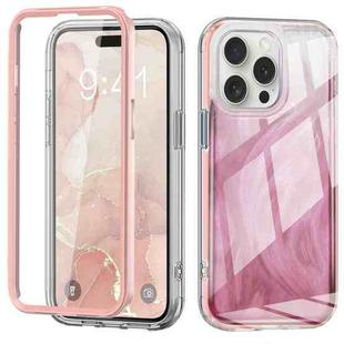 For iPhone 15 Pro Max IMD Gradient Feather PC + TPU Phone Case(Light Pink)