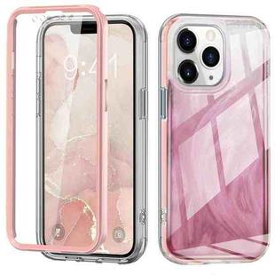 For iPhone 11 Pro Max IMD Gradient Feather PC + TPU Phone Case(Light Pink)