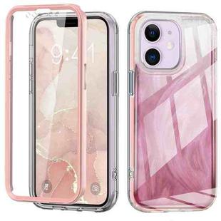 For iPhone 11 IMD Gradient Feather PC + TPU Phone Case(Light Pink)