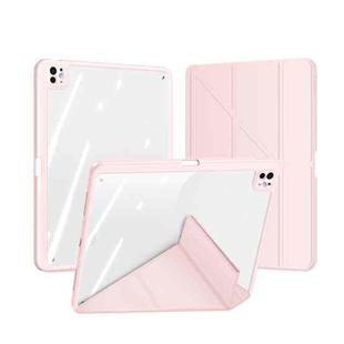 For iPad Pro 13 2024 DUX DUCIS Magi Series Smart Leather Tablet Case(Pink)