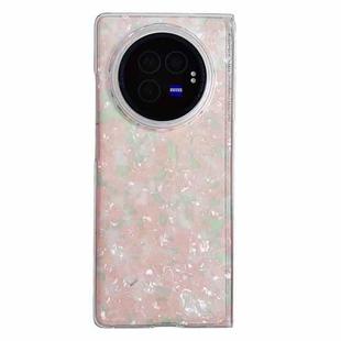 For vivo X Fold3 Pro Pearlescent Shell Texture Phone Case(Pink Green)