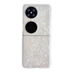 For Huawei P50 Pocket Pearlescent Shell Texture Phone Case(Beige)