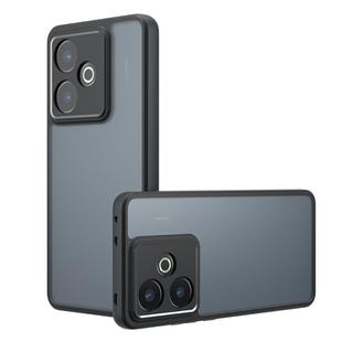 For Realme GT7 Armor Precise Hole PC Hybrid TPU Phone Case(Frosted Black)