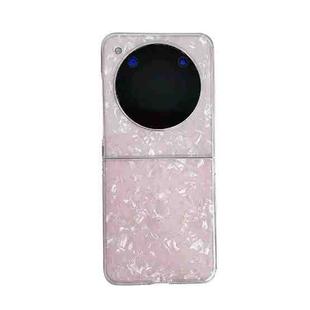 For ZTE nubia Flip Pearlescent Shell Texture Phone Case(Pink)