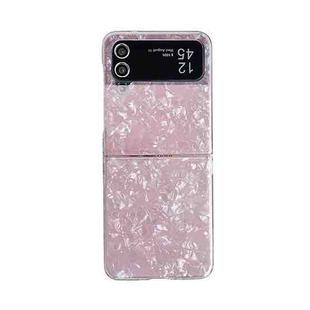 For Samsung Galaxy Z Flip3 / Flip4 Pearlescent Shell Texture Phone Case(Pink)