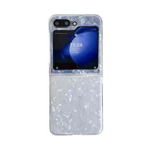For Samsung Galaxy Z Flip5 Pearlescent Shell Texture Phone Case(White)