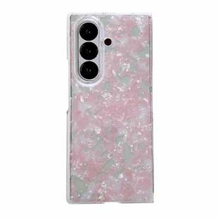 For Samsung Galaxy Z Fold7 5G Pearlescent Shell Texture Phone Case(Pink Green)