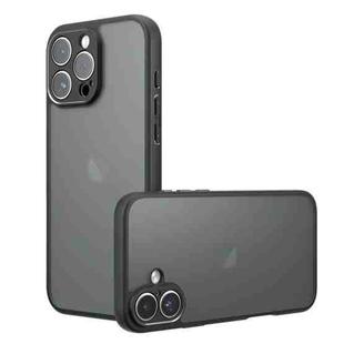 For iPhone 16 Pro Max Armor Precise Hole PC Hybrid TPU Phone Case(Frosted Black)