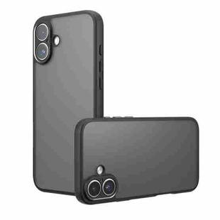 For iPhone 16 Plus Armor Precise Hole PC Hybrid TPU Phone Case(Frosted Black)