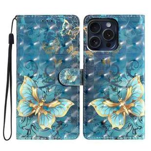 For iPhone 16 Pro Max 3D Pattern Leather Phone Case(3D Butterfly)