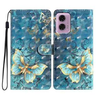 For Motorola Moto G24 3D Pattern Leather Phone Case(3D Butterfly)