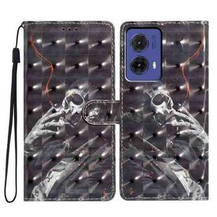 For Motorola Moto G85 3D Pattern Leather Phone Case(Skull)