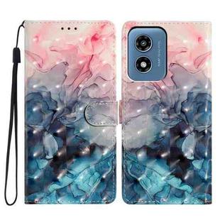 For Motorola Moto G Play 2024 3D Pattern Leather Phone Case(3D Pink Blue Marble)