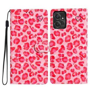 For Motorola Moto G Power 5G 3D Pattern Leather Phone Case(Pink Leopard Print)