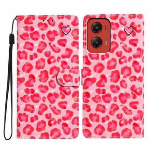 For Motorola Moto G Stylus 5G 2024 3D Pattern Leather Phone Case(Pink Leopard Print)