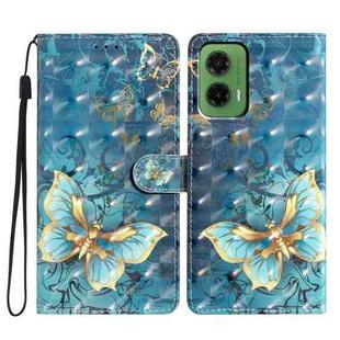 For Motorola Moto G35 3D Pattern Leather Phone Case(3D Butterfly)