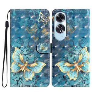 For OPPO A60 3D Pattern Leather Phone Case(3D Butterfly)