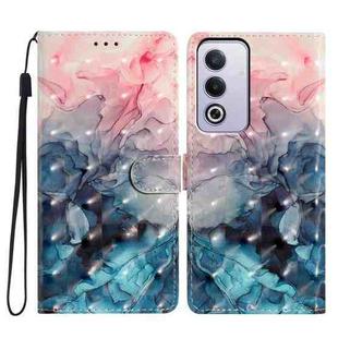 For OPPO A3 Pro 3D Pattern Leather Phone Case(3D Pink Blue Marble)