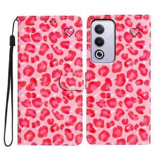 For OPPO A3 Pro 3D Pattern Leather Phone Case(Pink Leopard Print)