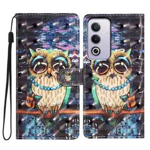 For OPPO A3 Pro 3D Pattern Leather Phone Case(Big-eyed owl)