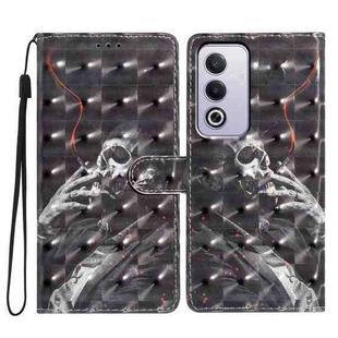 For OPPO A3 Pro 3D Pattern Leather Phone Case(Skull)