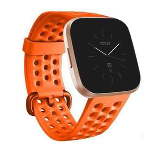 For Fitbit Versa 2 Breathable Silicone Watch Band, Size: Small(Orange)