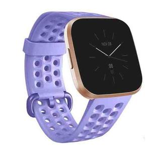 For Fitbit Versa 2 Breathable Silicone Watch Band, Size: Small(Light Purple)