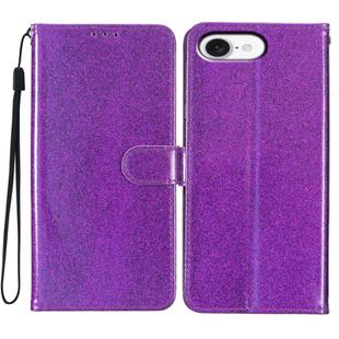 For iPhone 16e Glitter Powder Flip Leather Phone Case(Purple)