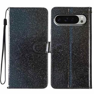 For Google Pixel 9 / 9 Pro Glitter Powder Flip Leather Phone Case(Black)