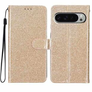 For Google Pixel 9 / 9 Pro Glitter Powder Flip Leather Phone Case(Gold)